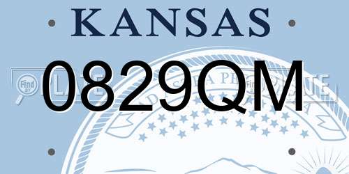 0829QM Kansas License Plate