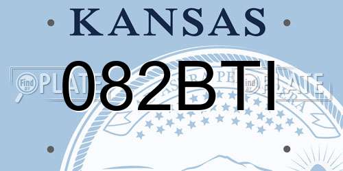 082BTI Kansas License Plate