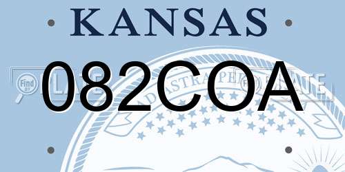 082COA Kansas License Plate