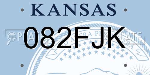 082FJK Kansas License Plate