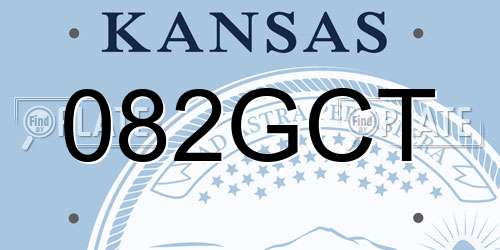 082GCT Kansas License Plate