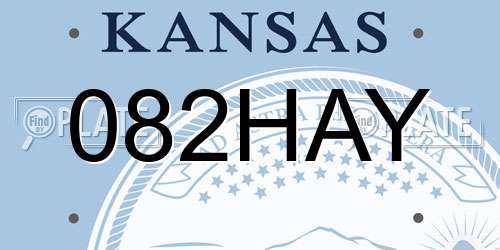 082HAY Kansas License Plate
