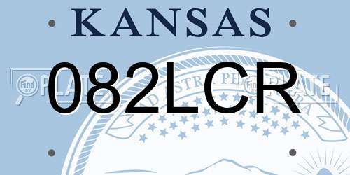 082LCR Kansas License Plate