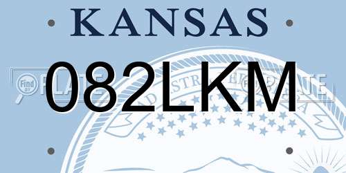 082LKM Kansas License Plate