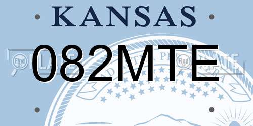 082MTE Kansas License Plate