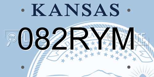 082RYM Kansas License Plate