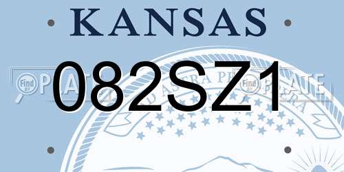 082SZ1 Kansas License Plate