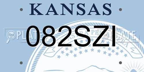 082SZI Kansas License Plate