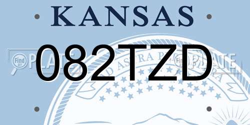082TZD Kansas License Plate