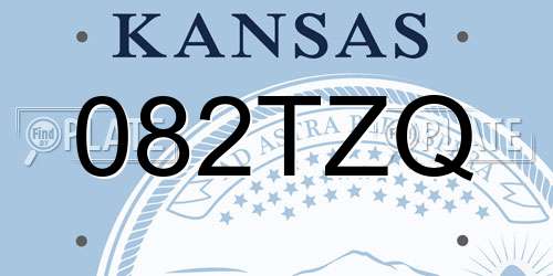 082TZQ Kansas License Plate