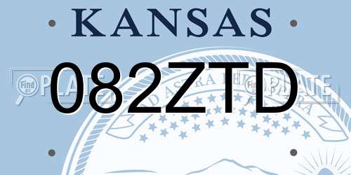 082ZTD Kansas License Plate