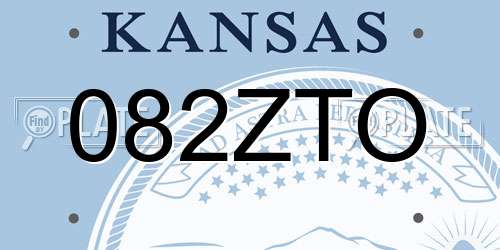 082ZTO Kansas License Plate