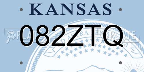 082ZTQ Kansas License Plate