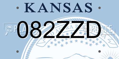 082ZZD Kansas License Plate