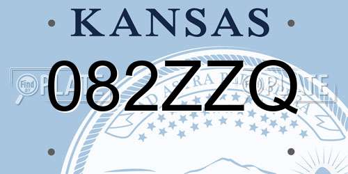 082ZZQ Kansas License Plate