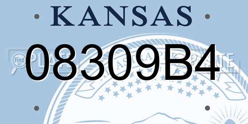 08309B4 Kansas License Plate