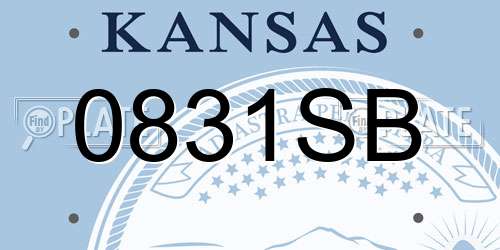 0831SB Kansas License Plate