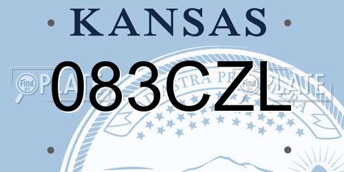 083CZL Kansas License Plate