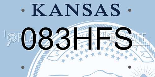083HFS Kansas License Plate