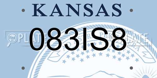 083IS8 Kansas License Plate