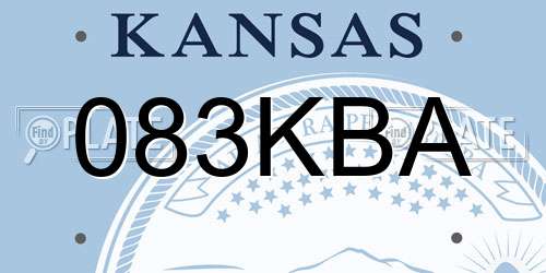 083KBA Kansas License Plate