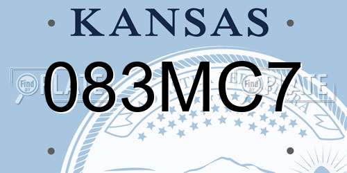 083MC7 Kansas License Plate