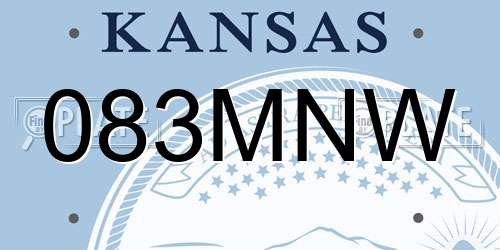 083MNW Kansas License Plate