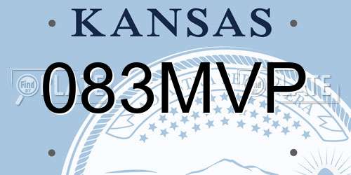 083MVP Kansas License Plate