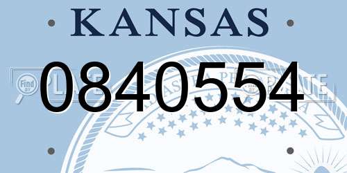 0840554 Kansas License Plate