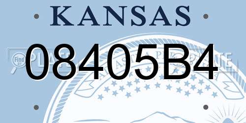 08405B4 Kansas License Plate