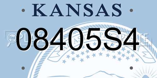 08405S4 Kansas License Plate