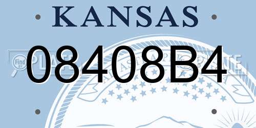 08408B4 Kansas License Plate