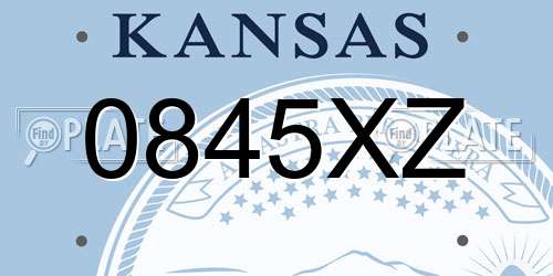 0845XZ Kansas License Plate
