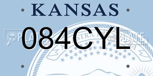 084CYL Kansas License Plate