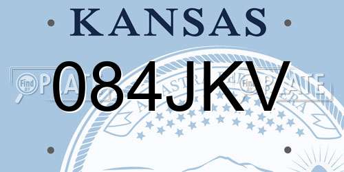 084JKV Kansas License Plate