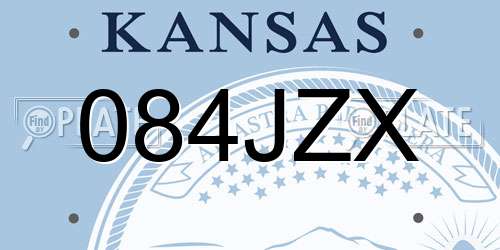 084JZX Kansas License Plate
