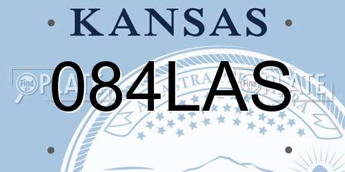 084LAS Kansas License Plate