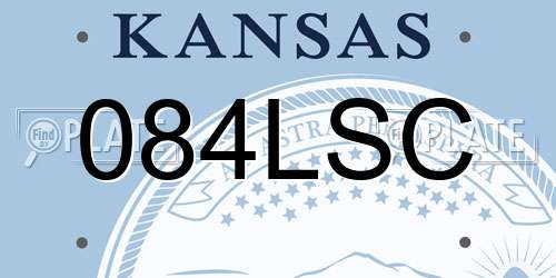 084LSC Kansas License Plate