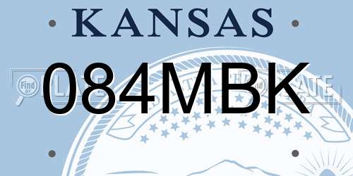 084MBK Kansas License Plate