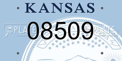 08509 Kansas License Plate