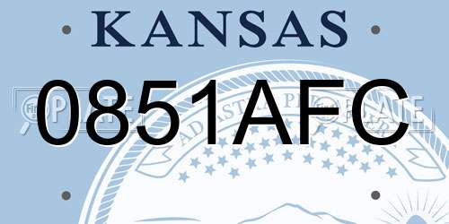 0851AFC Kansas License Plate