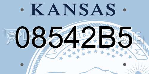 08542B5 Kansas License Plate