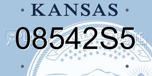 08542S5 Kansas License Plate