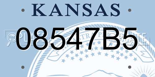 08547B5 Kansas License Plate