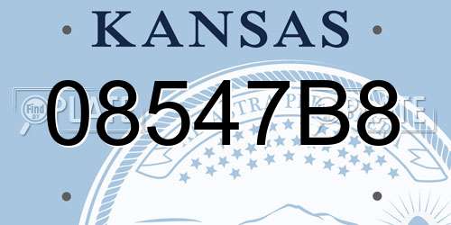 08547B8 Kansas License Plate