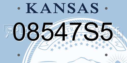08547S5 Kansas License Plate