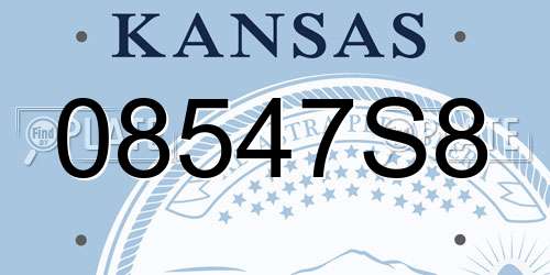 08547S8 Kansas License Plate