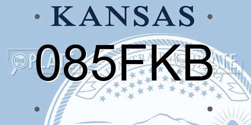 085FKB Kansas License Plate