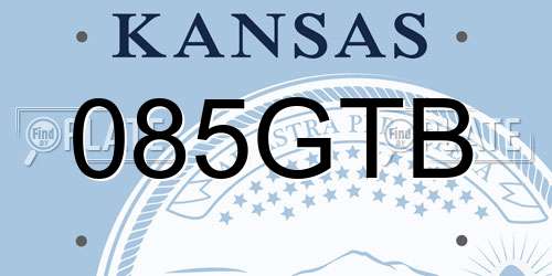 085GTB Kansas License Plate