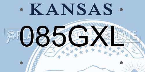 085GXL Kansas License Plate
